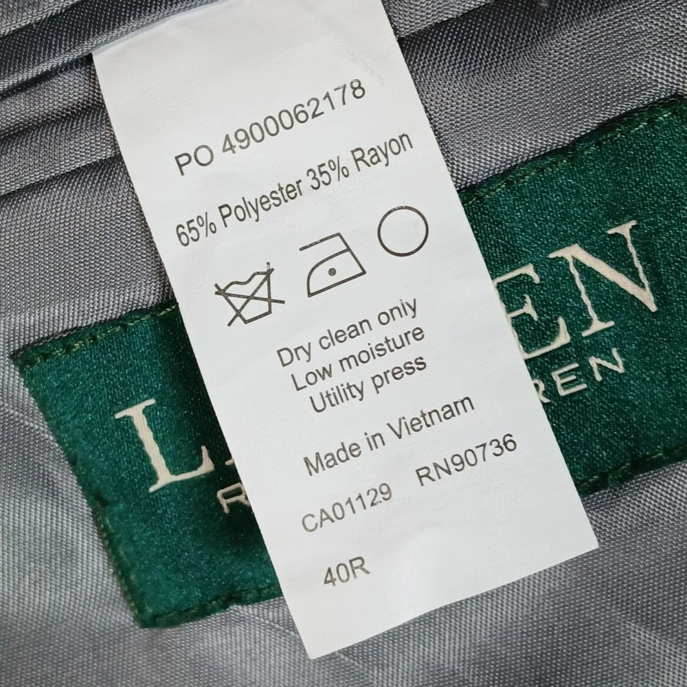 Lauren Ralph Lauren Blazer Mens 40R Blue Check Sport Coat Formal